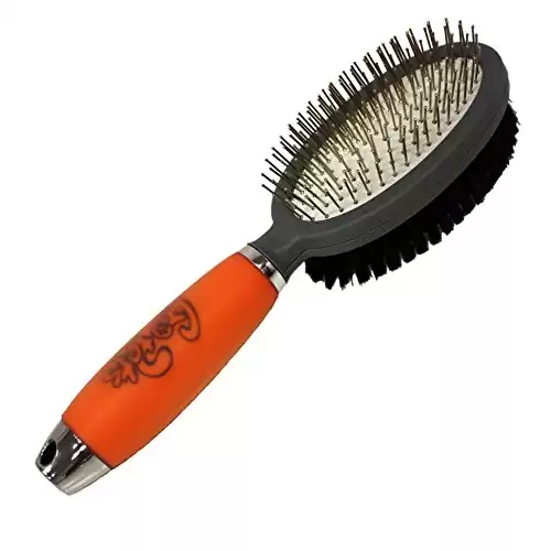 GoPets Professional Double Sided Pin & Bristle Brush for Dogs & Cats