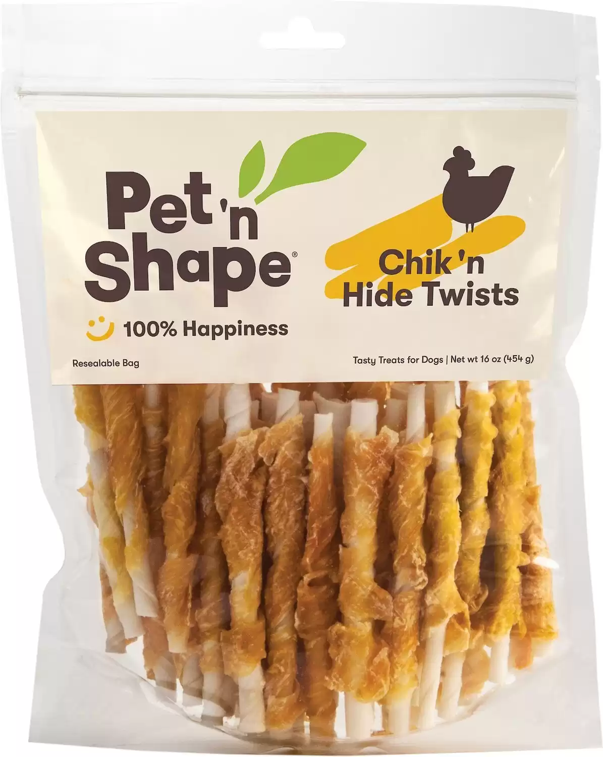 Pet 'n Shape All-Natural Chicken Hide Twists Dog Treats, Small
