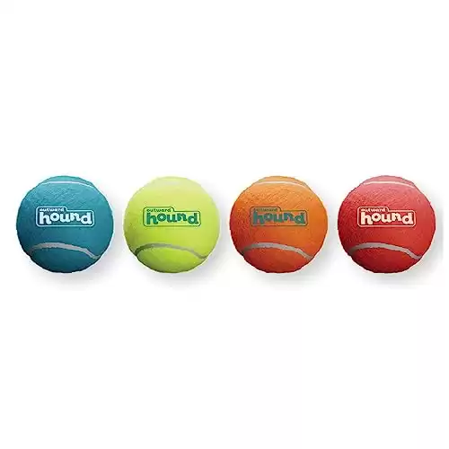 4-Pack of Extra Small Squeaky Tennis Ball Dog Toys by Outward Hound