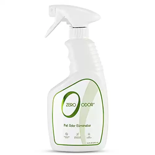 "Zero Odor Pet Eliminator - Patented Molecular Technology Permanently Eliminates Air and Surface Odors - Ideal for Carpet, Furniture, and Beds - Over 400 Sprays Per Bottle to Make Your Home Smell...